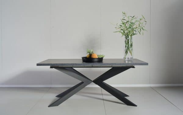 שולחן אוכל דמוי שיש שחור דגם ספיידר - 10 סועדים