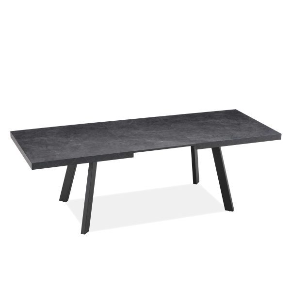 שולחן אוכל דמוי שיש שחור דגם אבניו - 10 סועדים