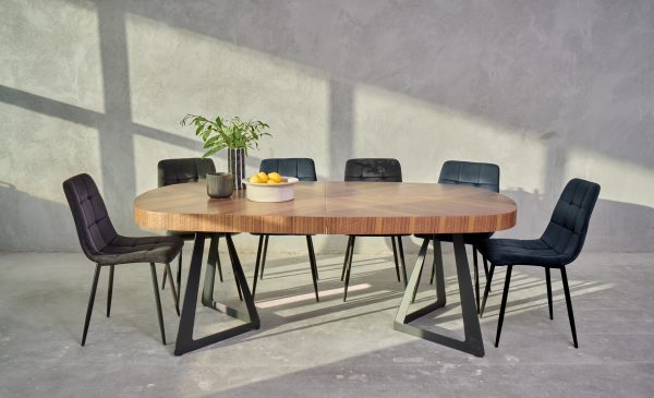 פינת אוכל מלבנית דגם רוק אגוז אמריקאי +6 כסאות - 16 סועדים