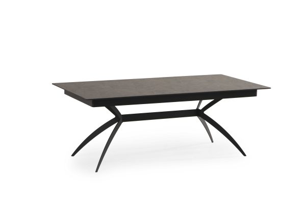 שולחן אוכל מלבני דמוי בטון שחור דגם קונקורד - 14 סועדים