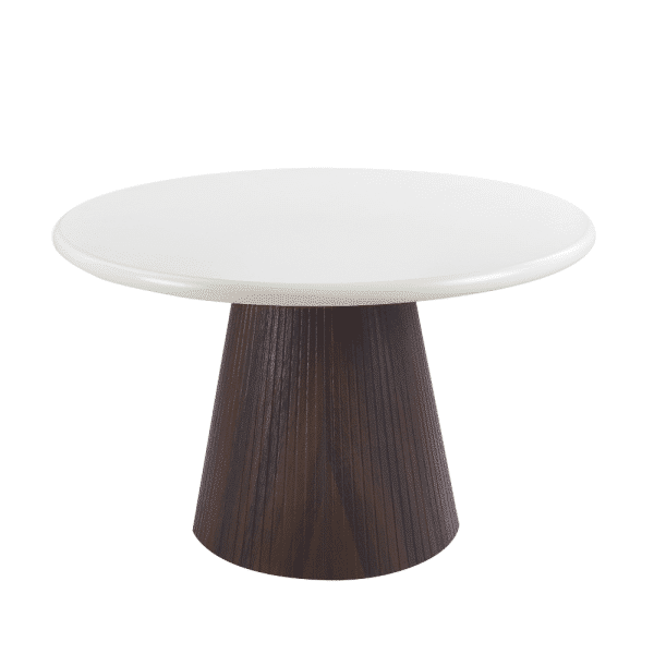 שולחן אוכל עגול דגם ראונדי בצבע שמנת