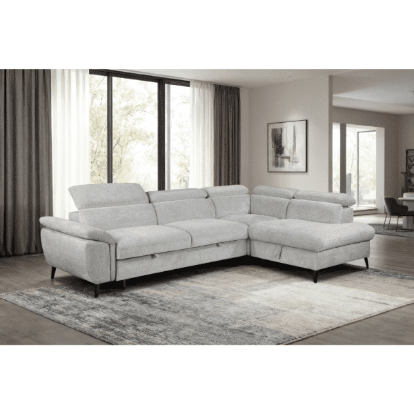 ספה נפתחת למיטה דגם סליפו בבד אפור בהיר