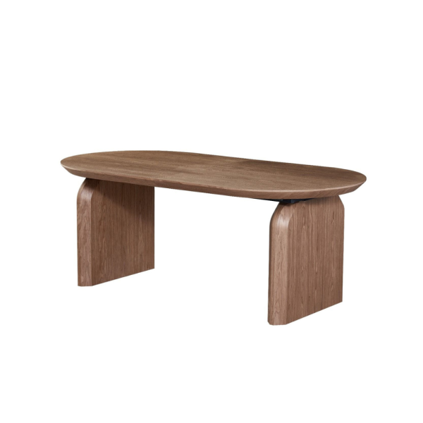 שולחן אוכל אובלי נפתח דגם טומסו - אגוז אמריקאי