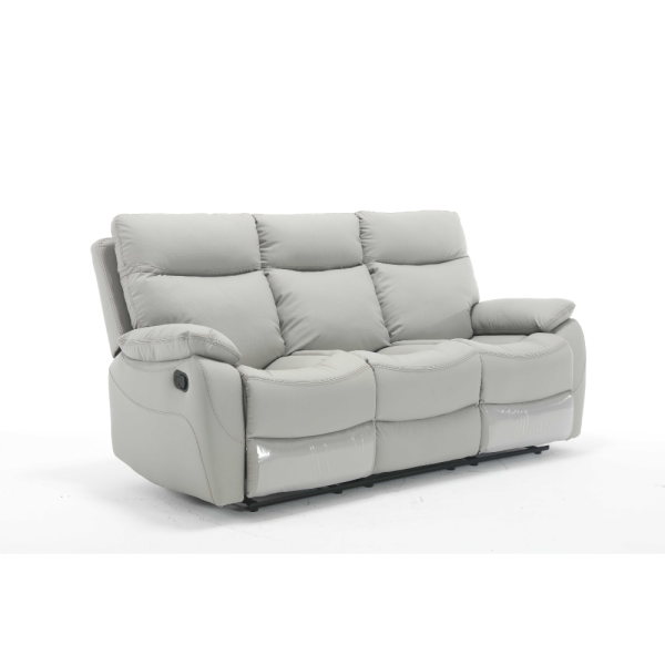 ספה תלת מושבית עם ריקליינרים דגם פיטארו - אפור בהיר