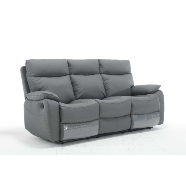 ספה תלת מושבית עם ריקליינרים דגם פיטארו - אפור כהה