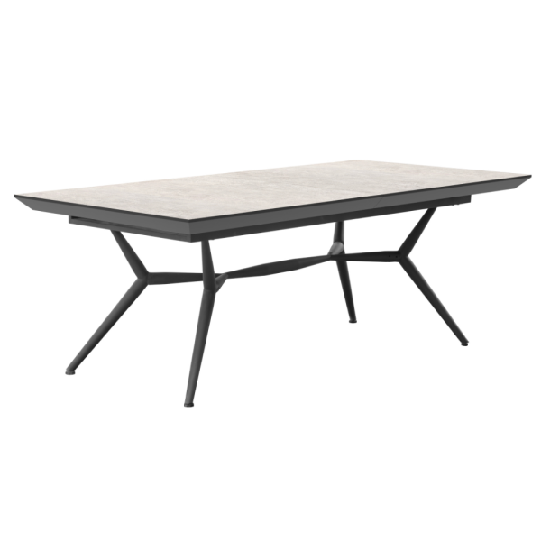 שולחן אוכל נפתח דגם ורנו - דמוי אבן אפור