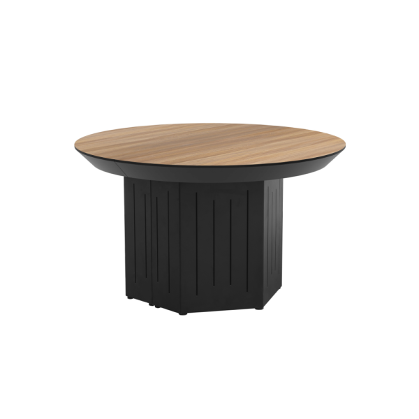 שולחן אוכל עגול נפתח דגם טרוסה - עץ טבעי