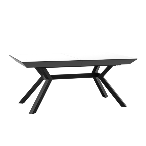 שולחן אוכל נפתח דגם סייבר - דמוי שיש לבן