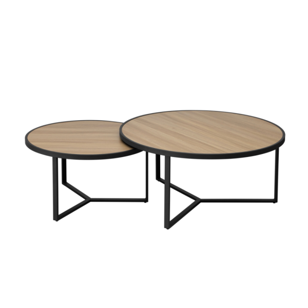 סט שולחנות מעוצבים דגם פוליו - עץ טבעי