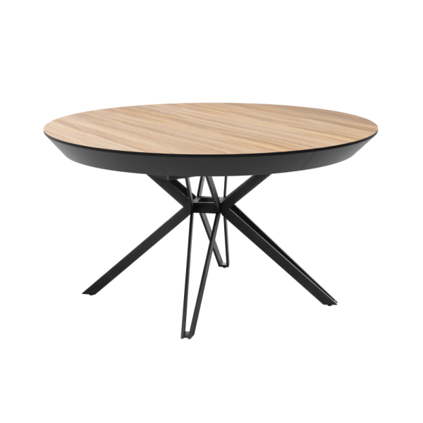 שולחן אוכל עגול נפתח דגם קסטלו - עץ טבעי