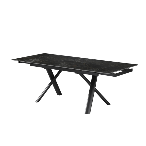 שולחן אוכל קרמיקה דגם ראדו - דמוי שיש שחור