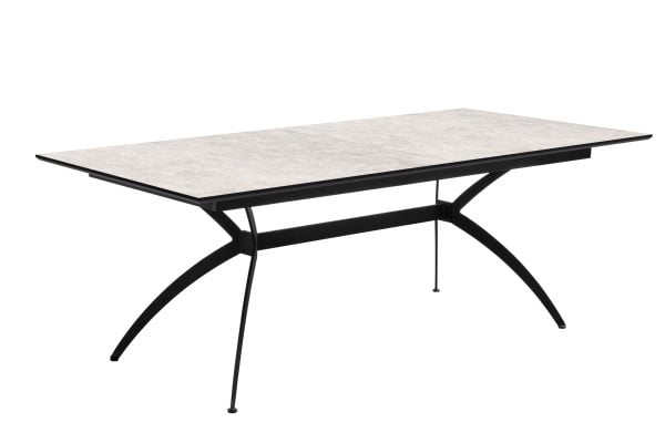 שולחן אוכל מלבני נפתח דגם דרמור - דמוי אבן אפור